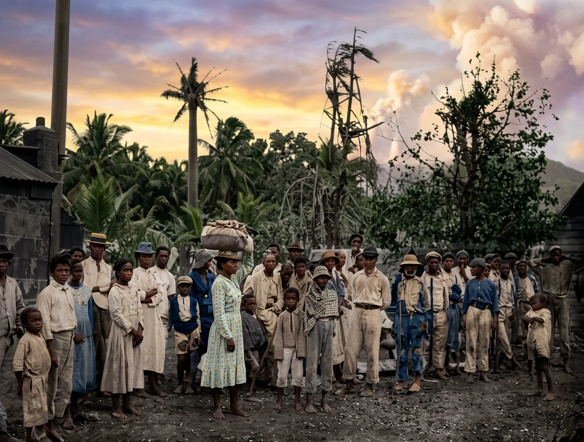 Group of Careless Colored Refugees, Georgetown, St. Vincent.