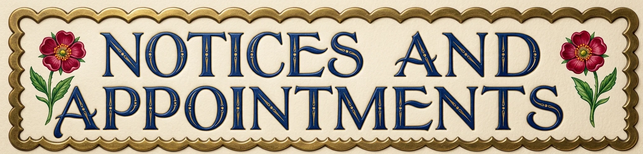 NOTICES AND APPOINTMENTS