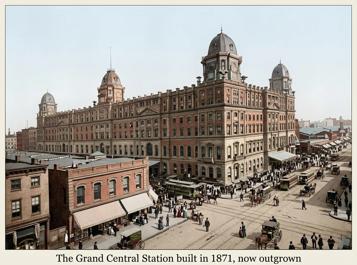 The Grand Central Station built in 1871, now outgrown