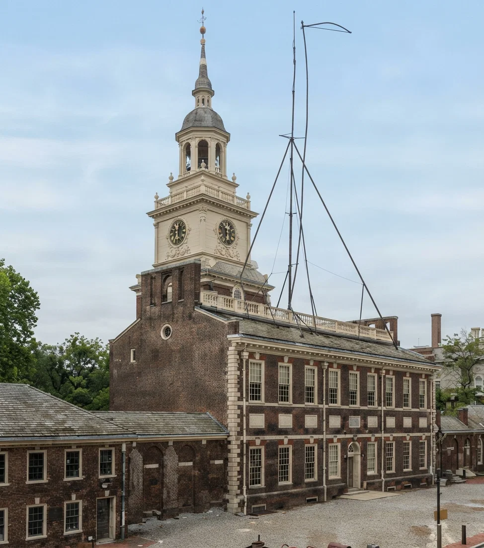 Independence Hall, where the Declaration was signed, July 4, 1776