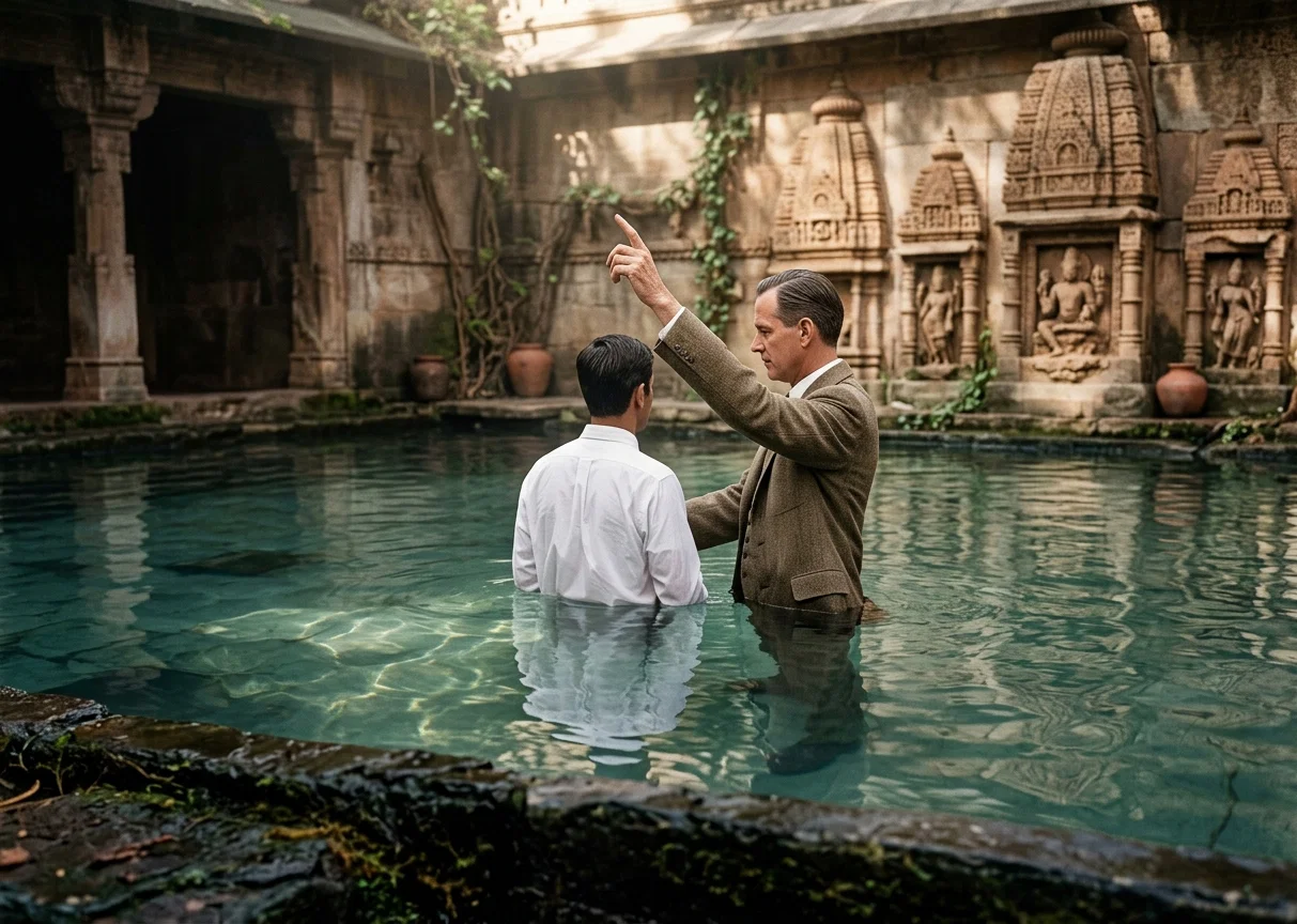 Baptism Within the Grounds of a Hindu Temple