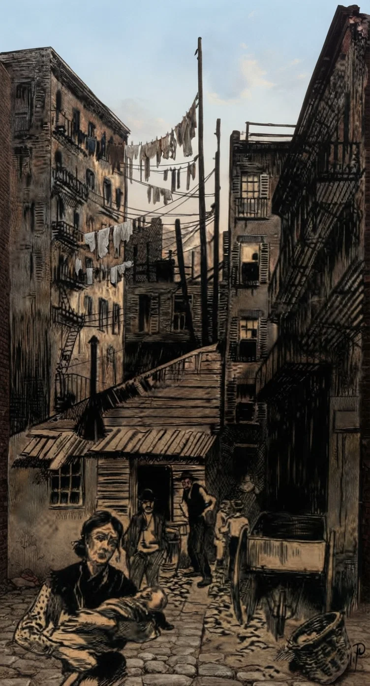 An Alley of Poverty, Chicago From HERALDS OF THE MORNING
