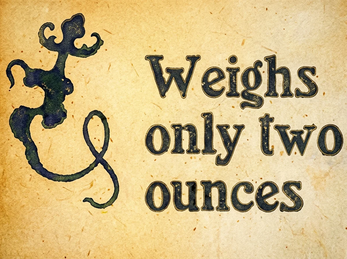 Weighs only two ounces