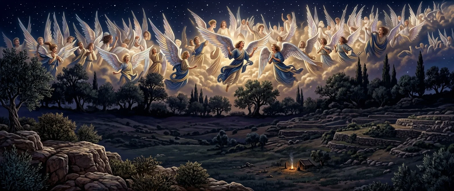 Choir of angels announced, “Christ the Lord”