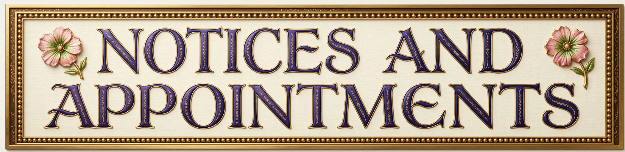 NOTICES AND APPOINTMENTS