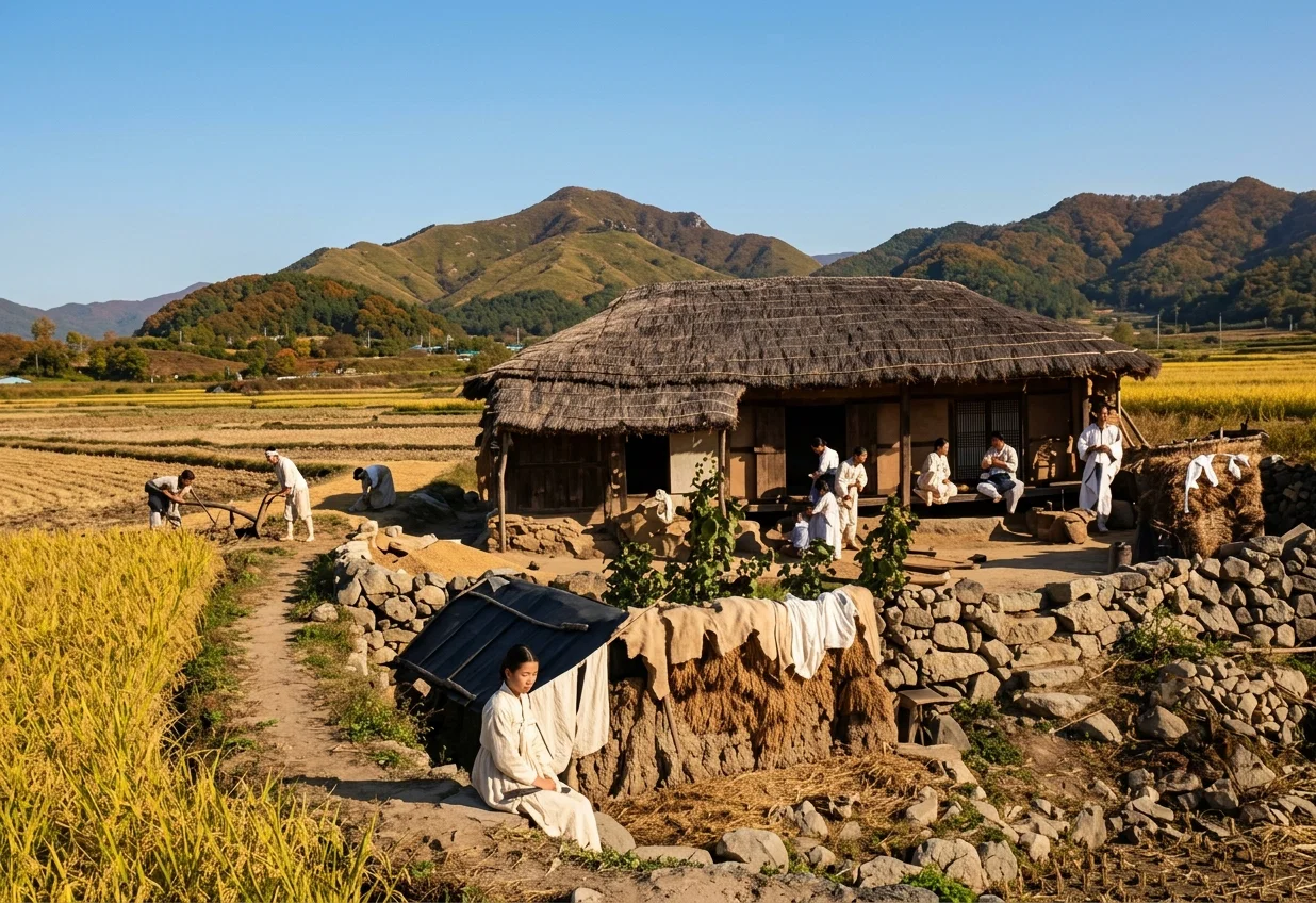 A TYPICAL KOREAN FARM-HOUSE