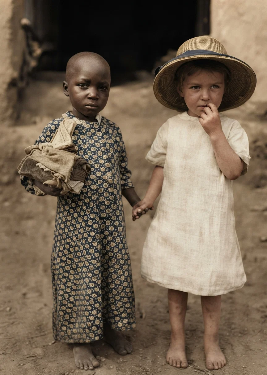 PLAYMATES IN FRIEDENSTAL, PARE MISSION, GERMAN EAST AFRICA