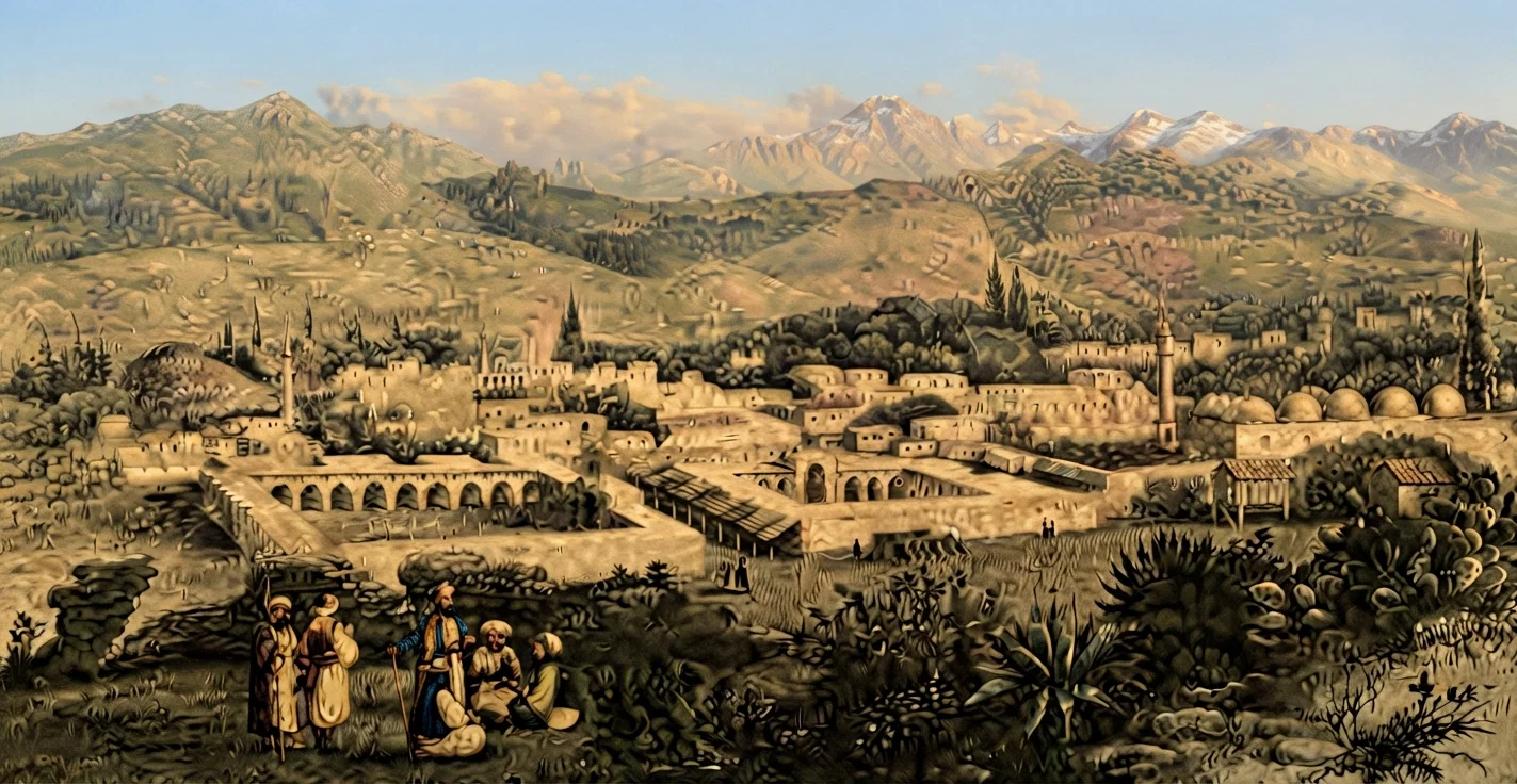 TARSUS, THE BIRTHPLACE OF PAUL
The observer is facing north; Mount Taurus is seen in the background.