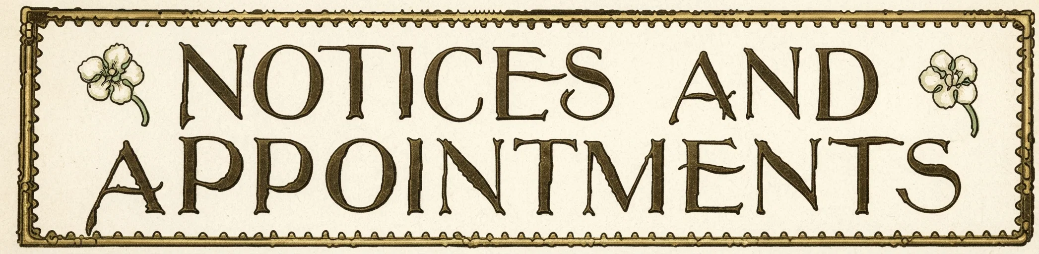 NOTICES AND APPOINTMENTS