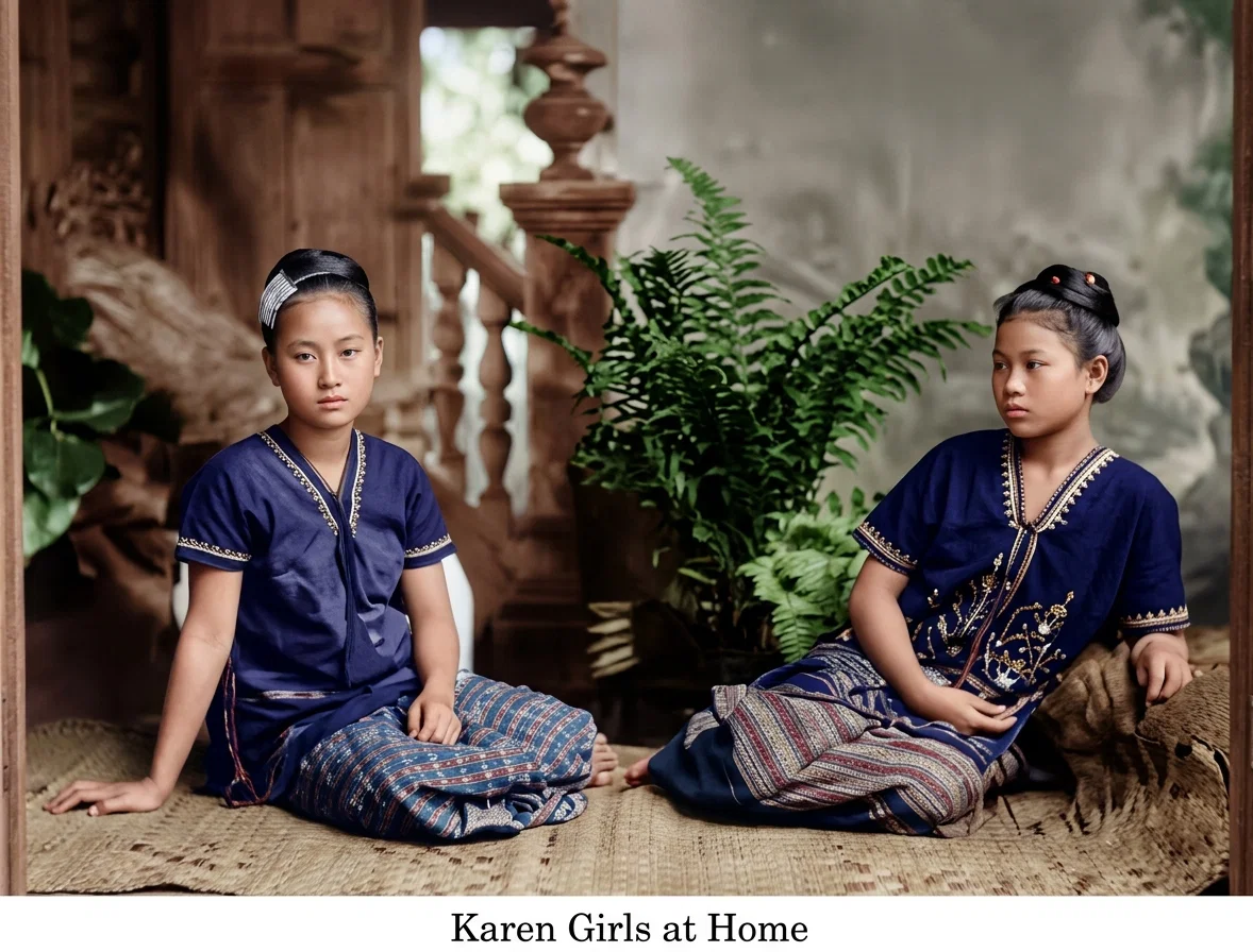 Karen Girls at Home