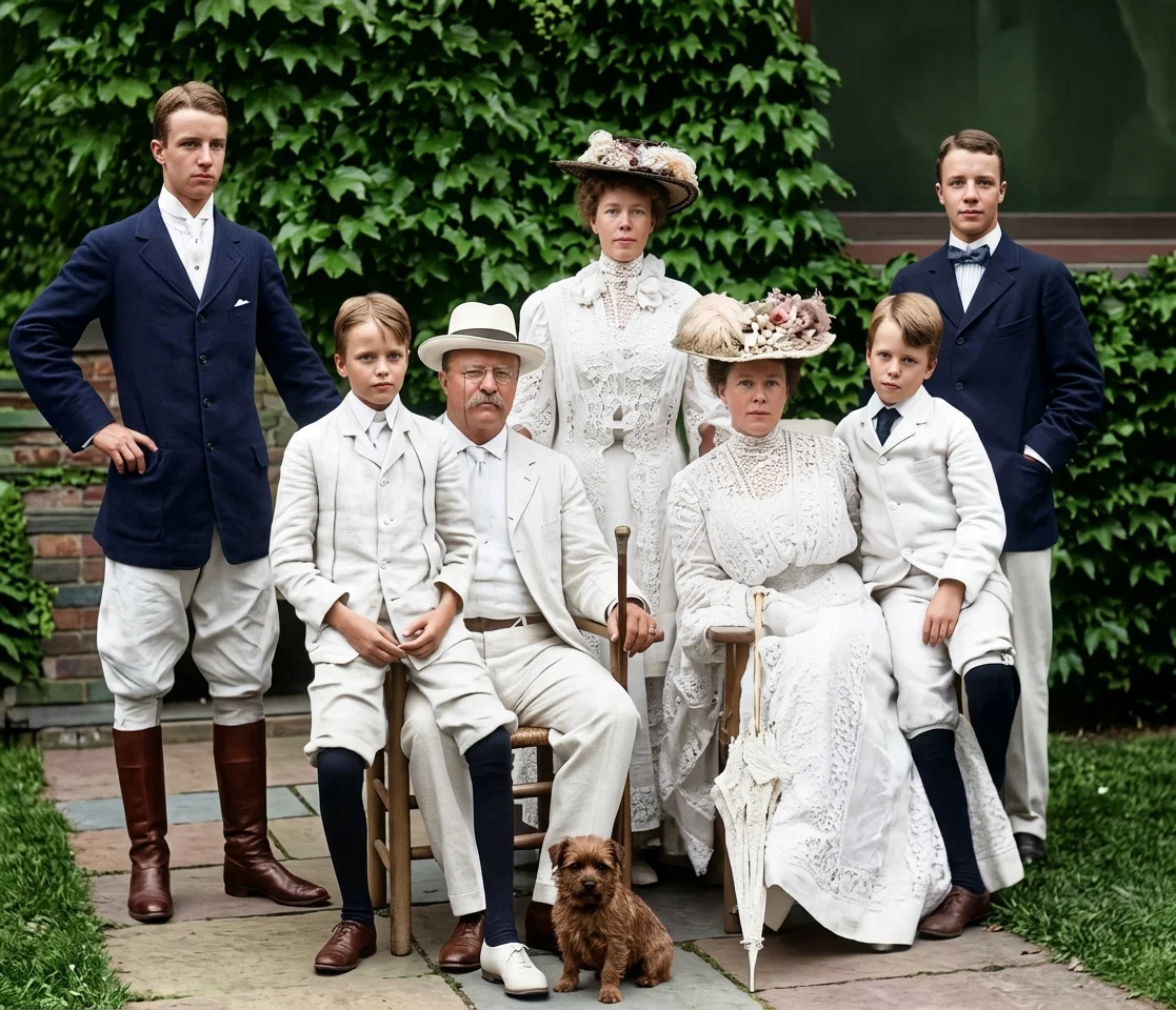 Mr. Theodore R. Roosevelt (and family) who retired from the Presidency of the United States to private life, March 4, 1909.
