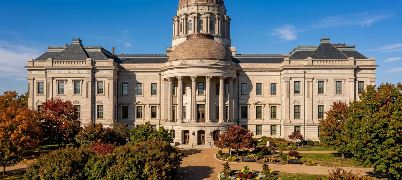 THE STATE CAPITOL BUILDING AT JEFFERSON CITY, MO.