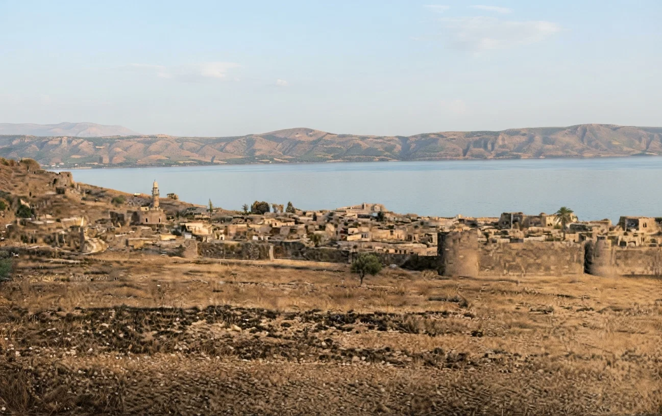 THE SEA AND TOWN OF TIBERIAS.