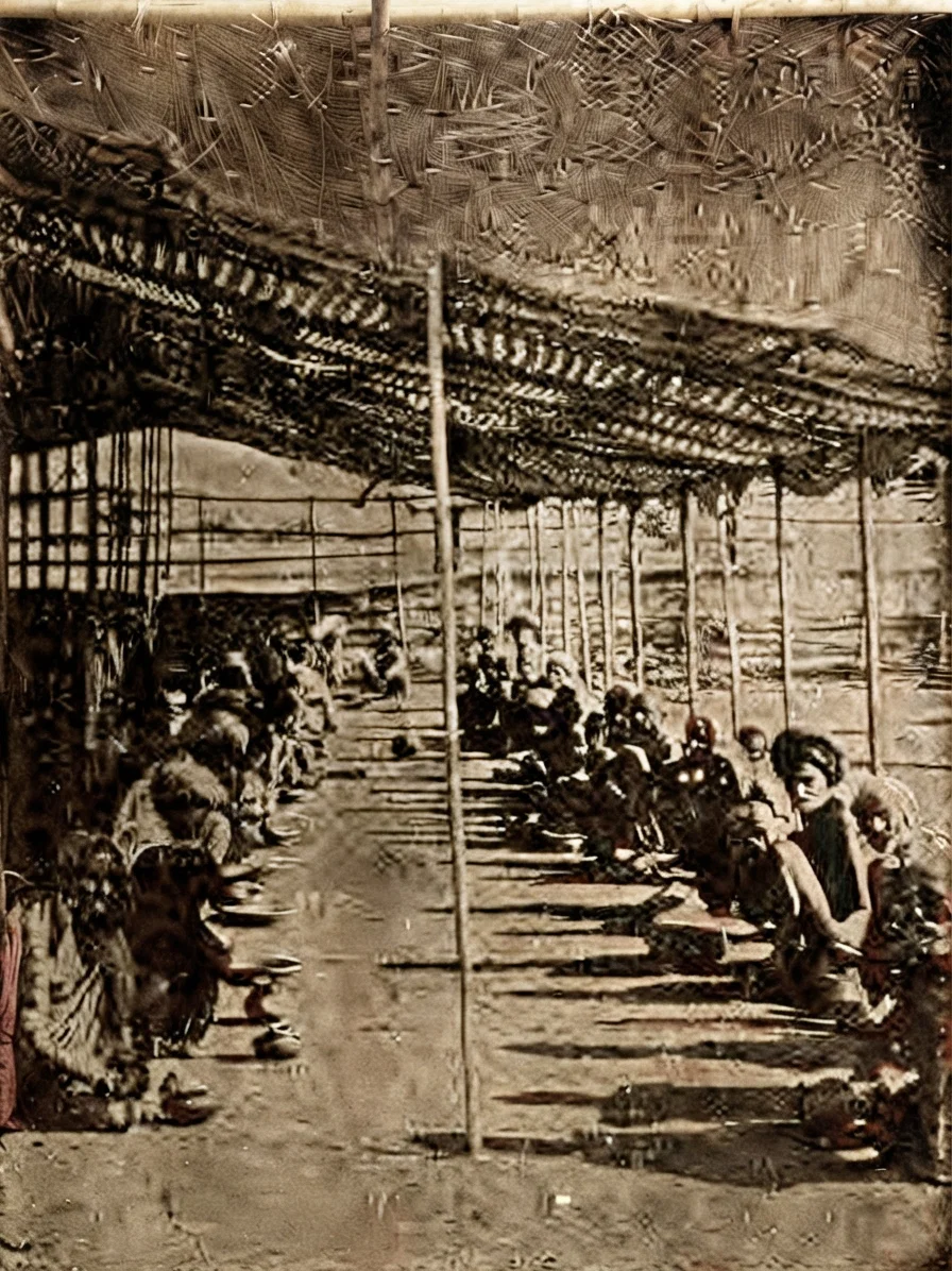 A Relief Camp. Saved—by two cents a day.
