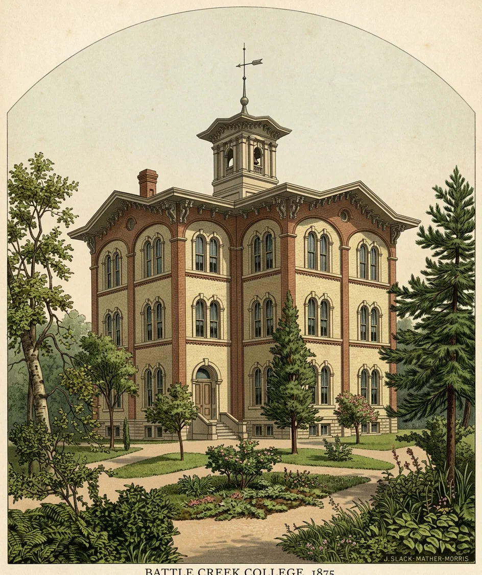 BATTLE CREEK COLLEGE, 1875.