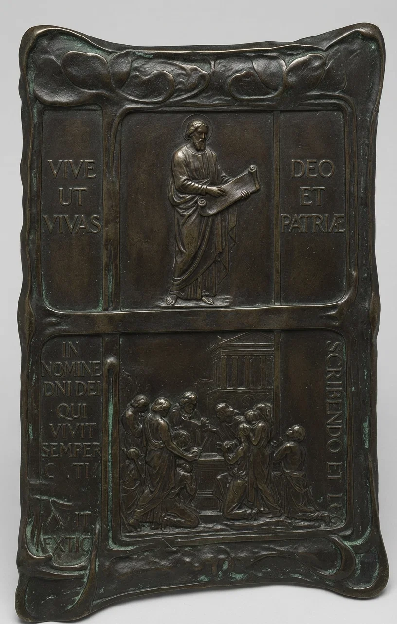 BRONZE PLAQUE.