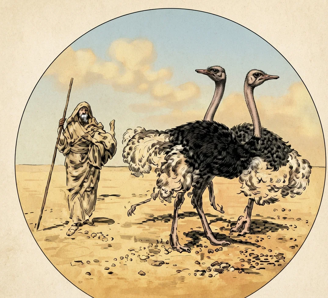 that the sons of the desert should pluck ostriches
