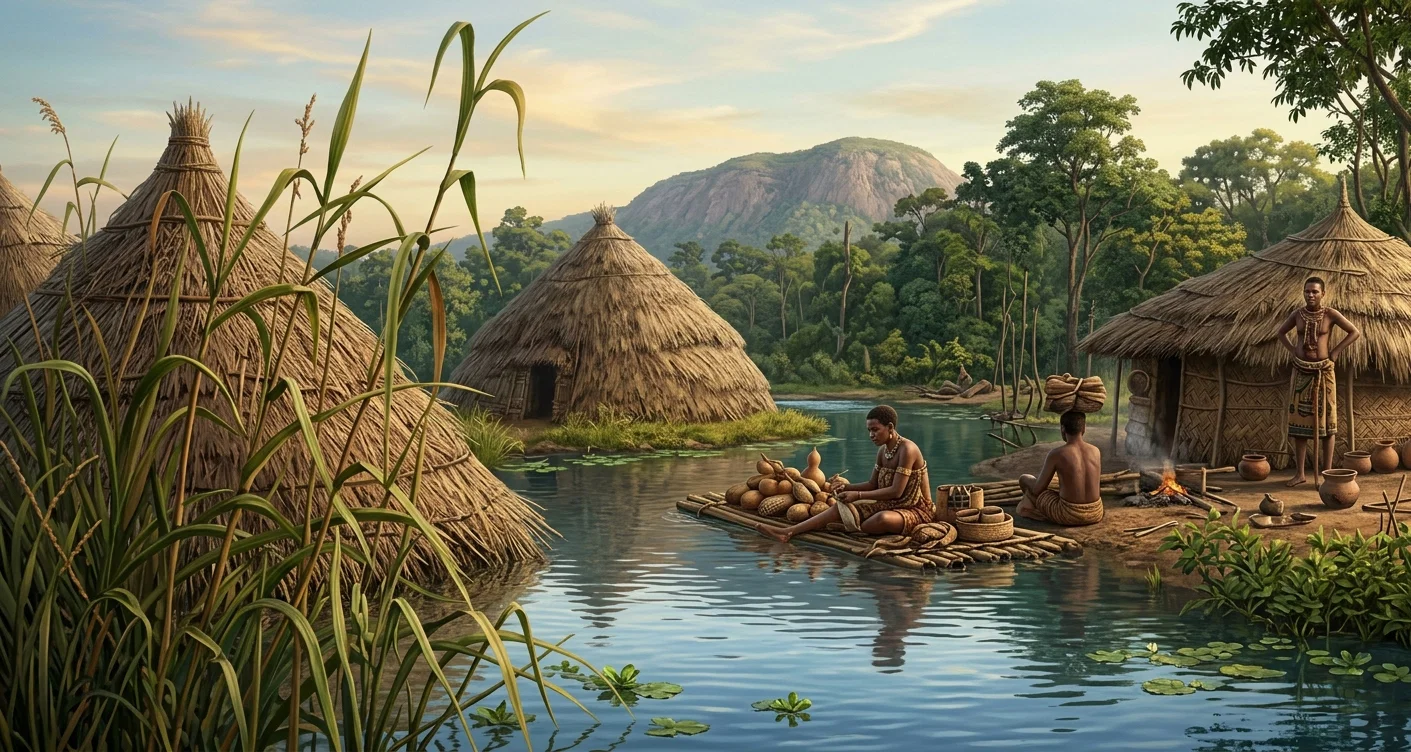 An African Village, Makabon, Kongo.