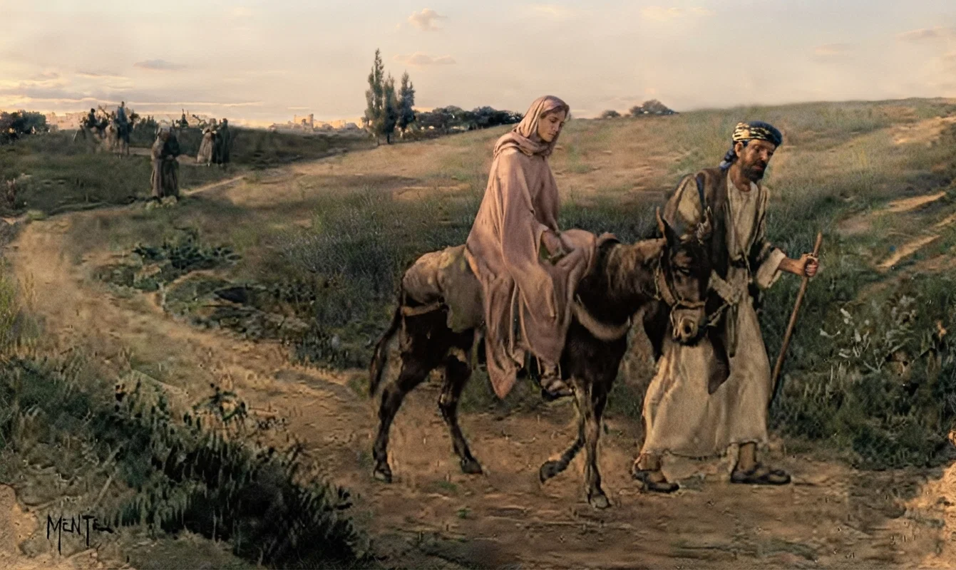 And Joseph also went up . . . to the city of David, . . . to enroll himself with Mary.
