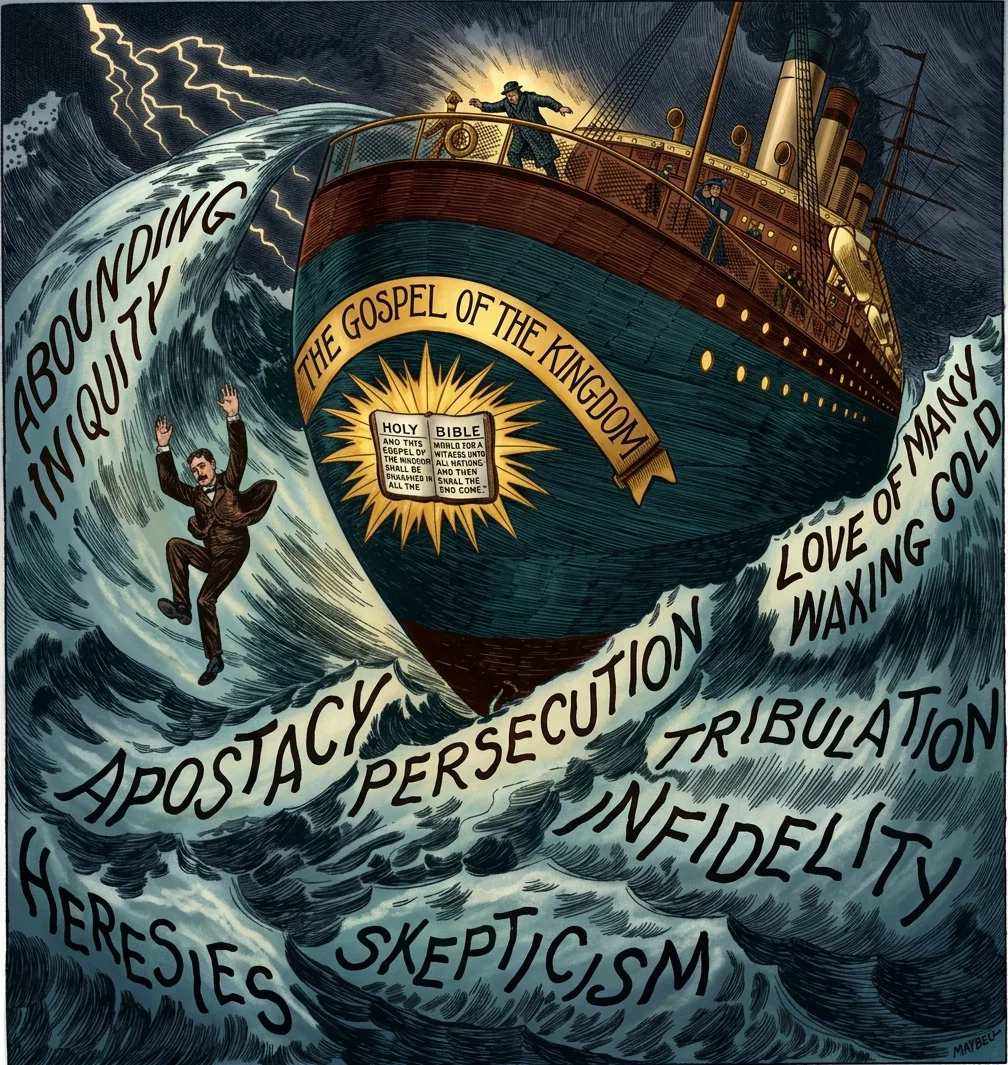“ABIDE IN THE SHIP.” Acts 27:31 Is it safe to leave the old ship Zion which has withstood the storms of six millenniums, and plunge into the breakers of skepticism, infidelity, and doubt?