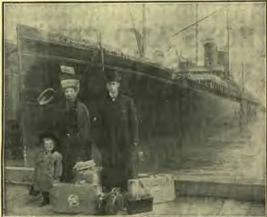 Brother and Sister F. E. Stafford and the little one leaving San Francisco