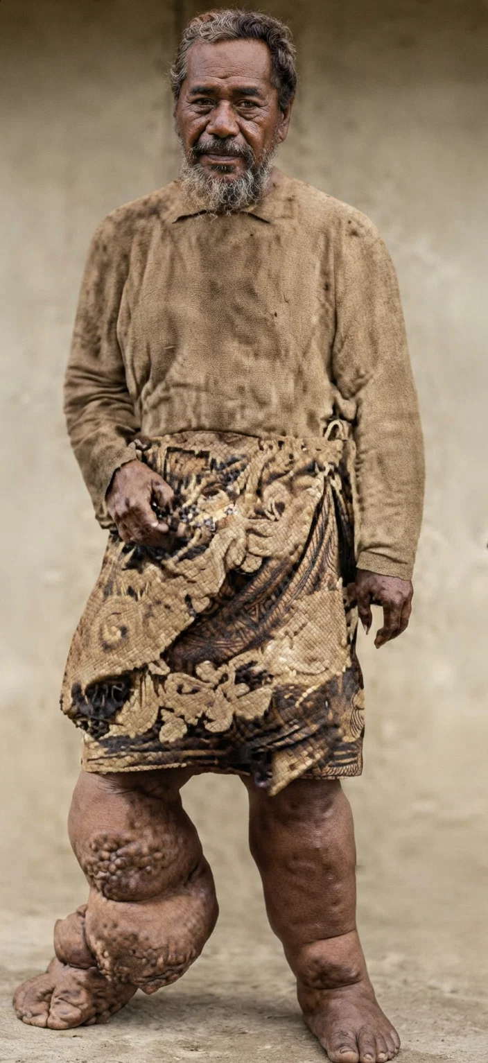 A Native of Aitutaki, Cook Islands, Afflicted with Elephantiasis in the Legs.