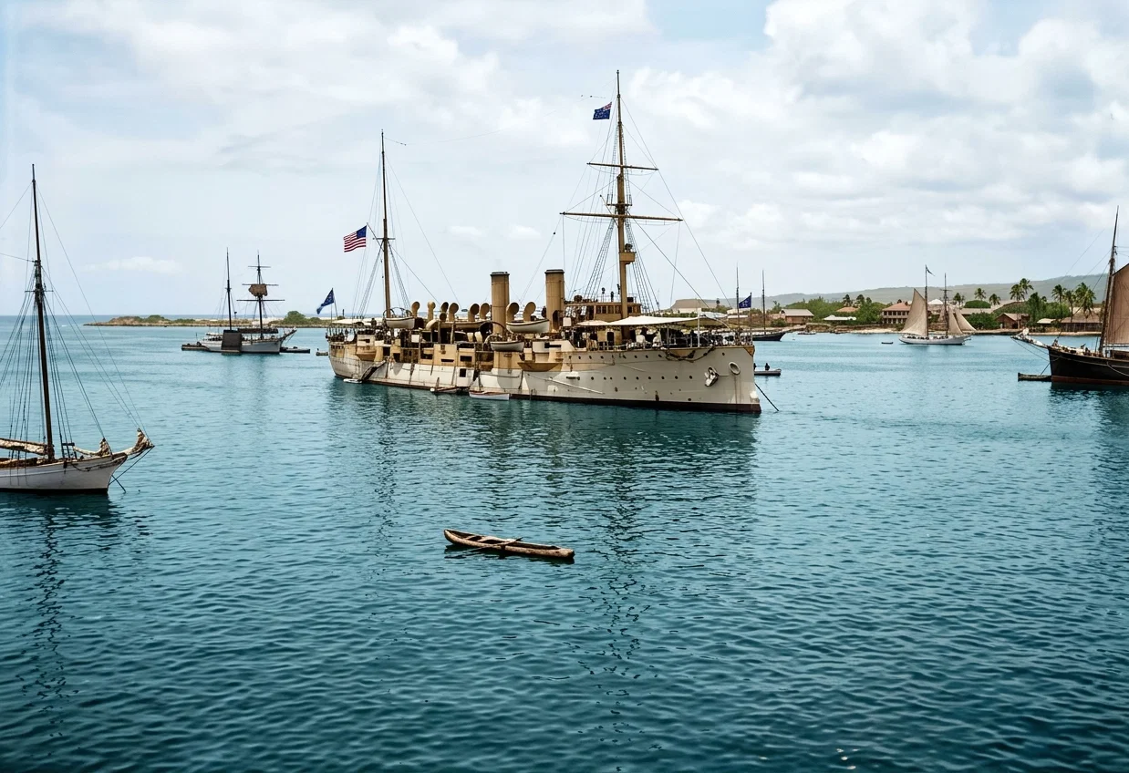 U. S. Cruiser Philadelphia in Honolulu Harbor.