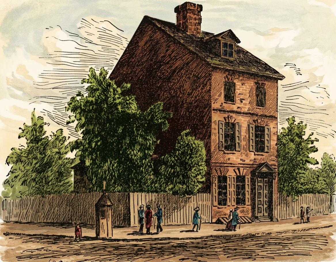 The Original House, 702 Market St., Philadelphia, in Which the Declaration of Independence Was Actually Written by Thomas Jefferson, 1776.