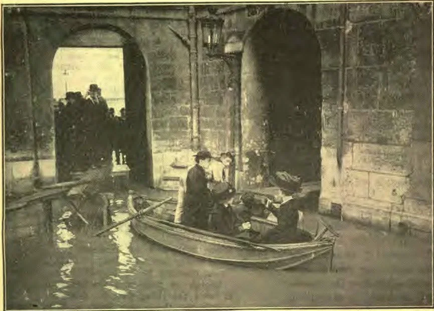 Leaving church, Sunday, January 30, 1910 — Paris for a time becoming a Greater Venice