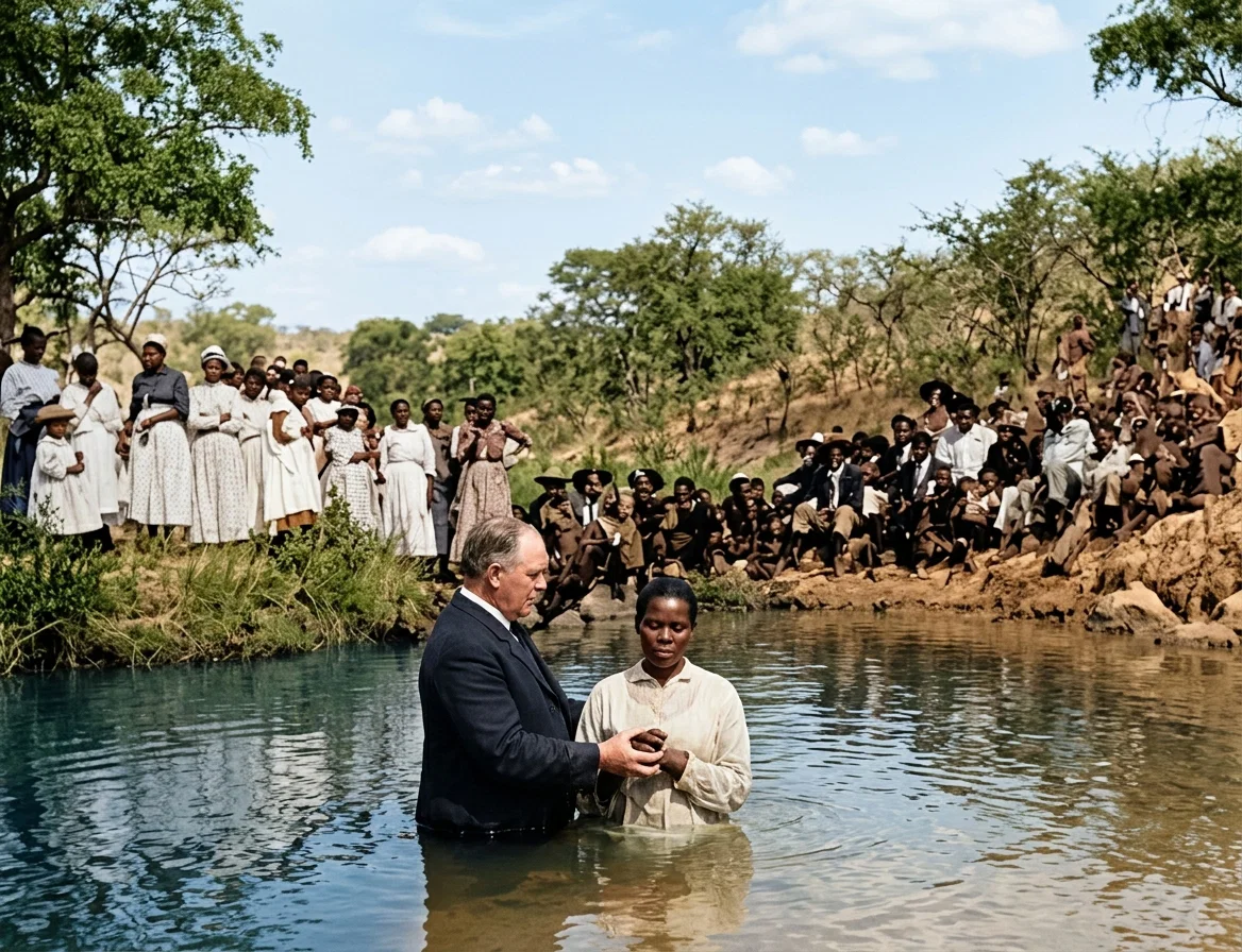 A NATIVE BAPTISMAL SCENE