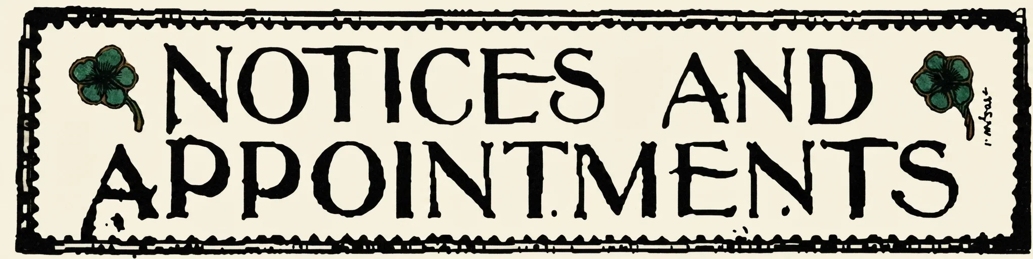 NOTICES AND APPOINTMENTS