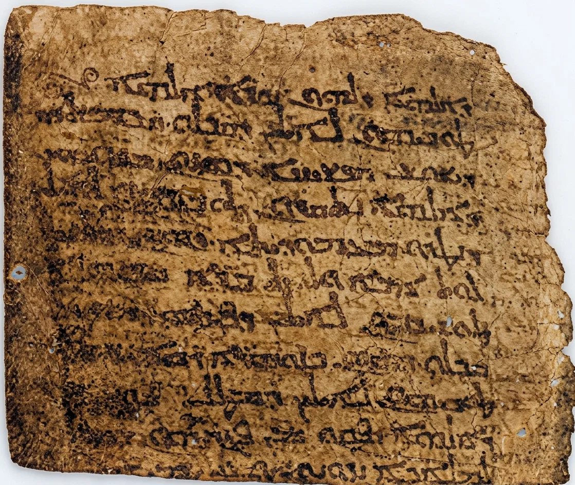 PORTION OF MANUSCRIPT IN SYRIAC (Luke 7. 44-47).
(From a Photograph taken by Mrs. LEWIS.)