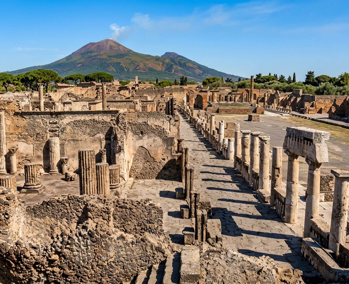 POMPEII.
Forum and Mt. Vesuvius.