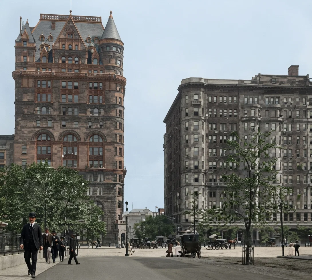 A Plaza in Central New York in one of the great wealthy districts