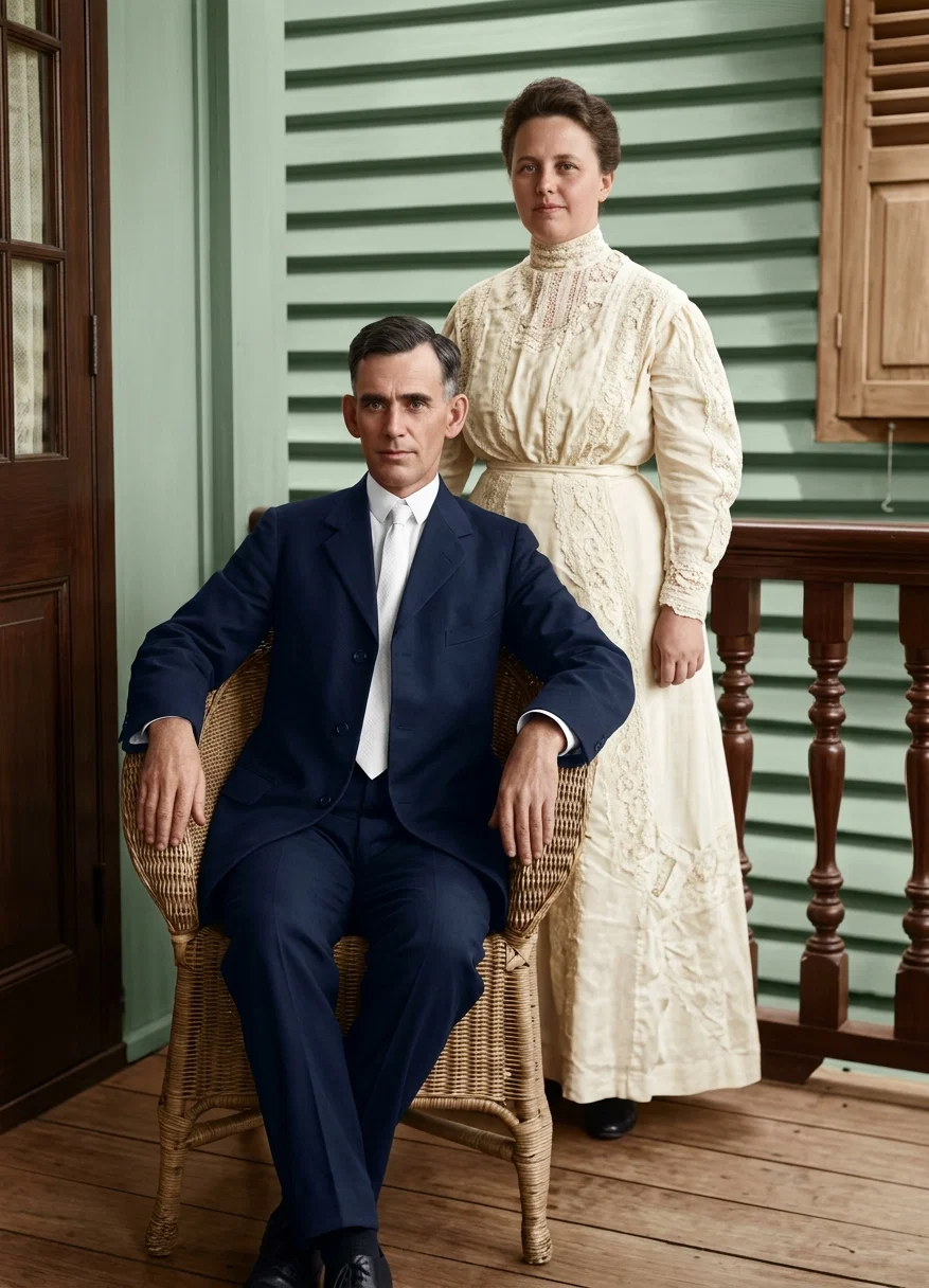 The superintendent of our British North Borneo mission field, Pastor R. P. Montgomery, with his wife.