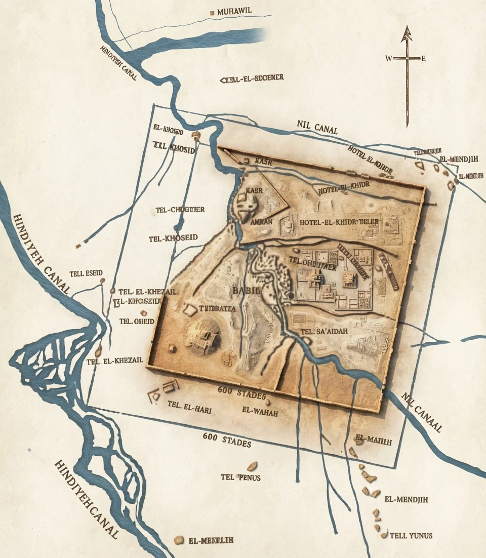 A map of the site of ancient Babylon and its environs