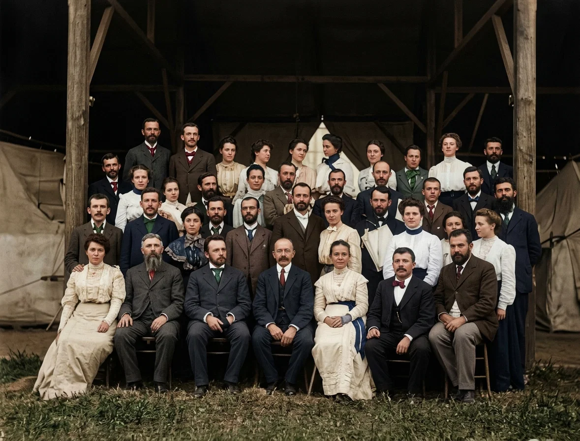 GROUP OF WORKERS ATTENDING THE SOUTH AMERICAN UNION CONFERENCE