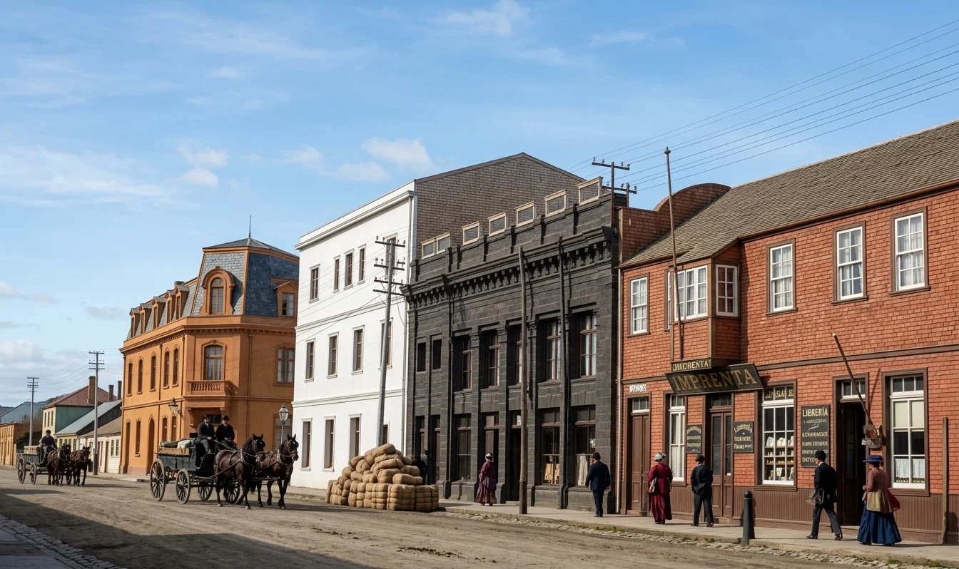 STREET IN PUNTA ARENAS, SOUTHERNMOST CITY IN SOUTH AMERICA