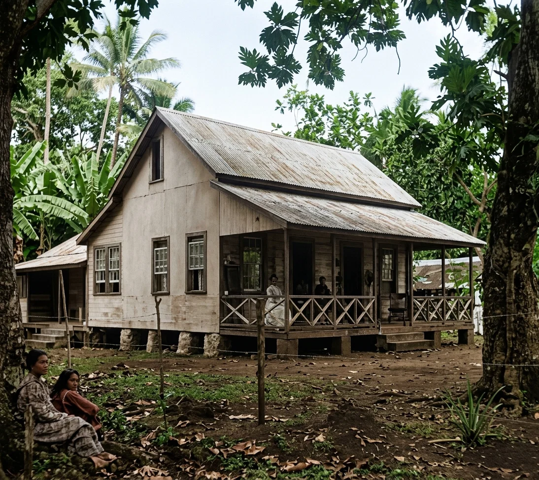Side View of Mission House in Papeete.