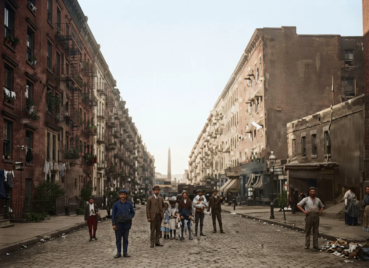 “Little Italy,” New York City. In these few tenement houses more than 4,000 people hive and swelter, exist and die.