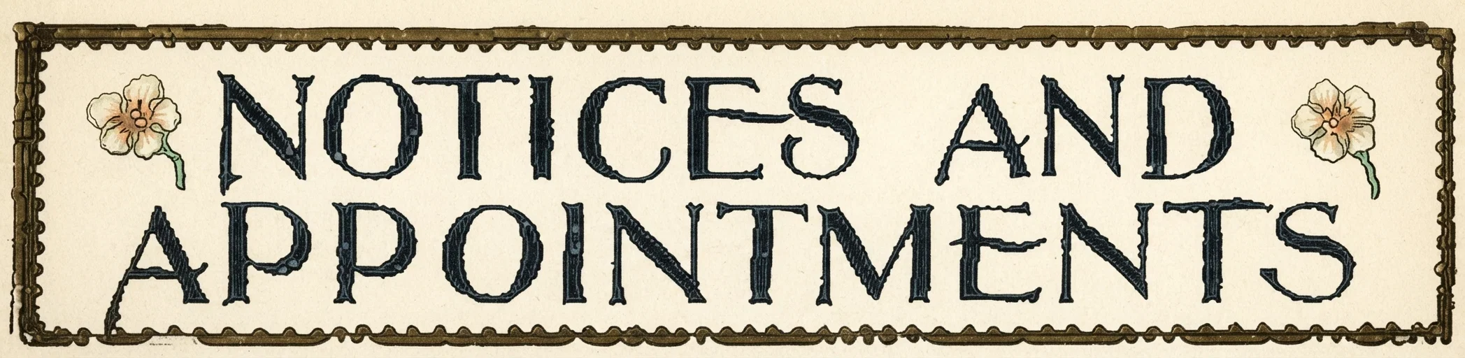 NOTICES AND APPOINTMENTS