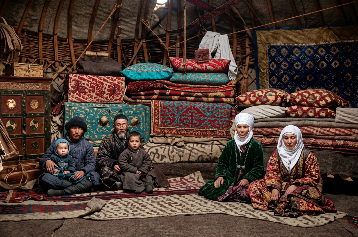 INSIDE A KIRGHIZEN TENT