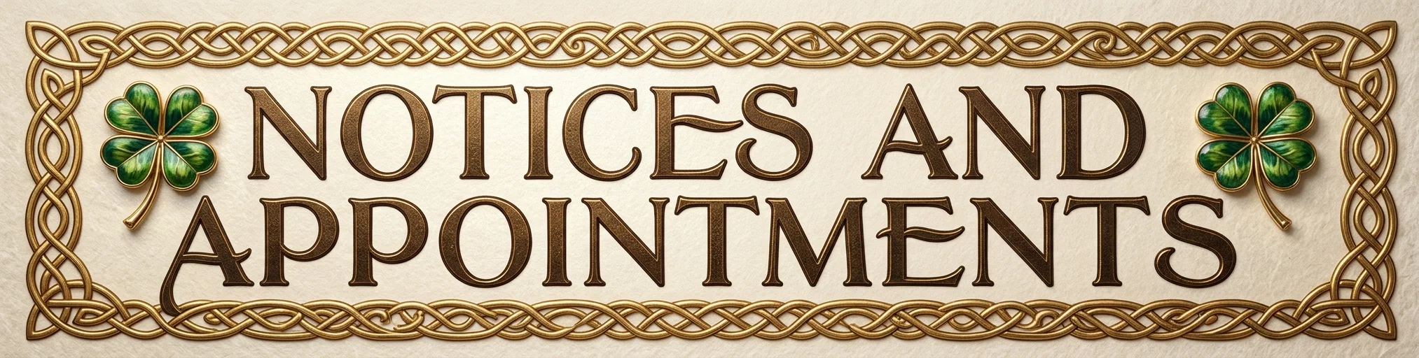 NOTICES AND APPOINTMENTS