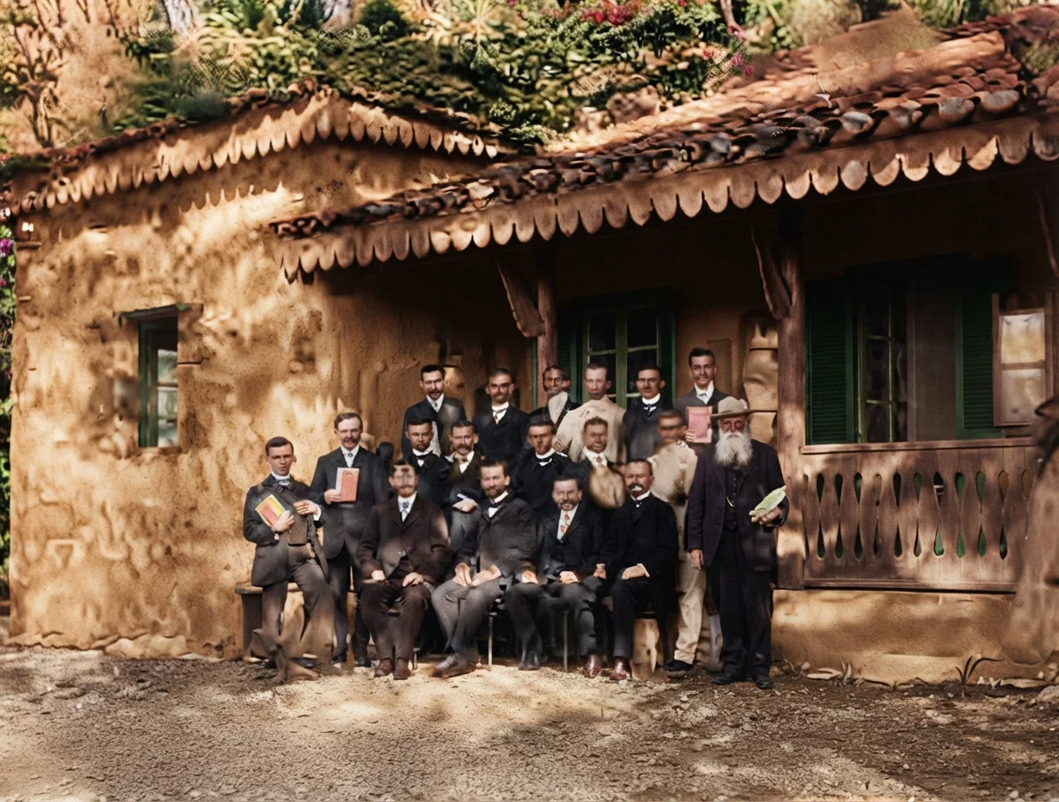 GROUP OF COLPORTERS ON THE PORCH OF OUR BRAZILIAN PUBLISHING HOUSE, SAN BERNARDO