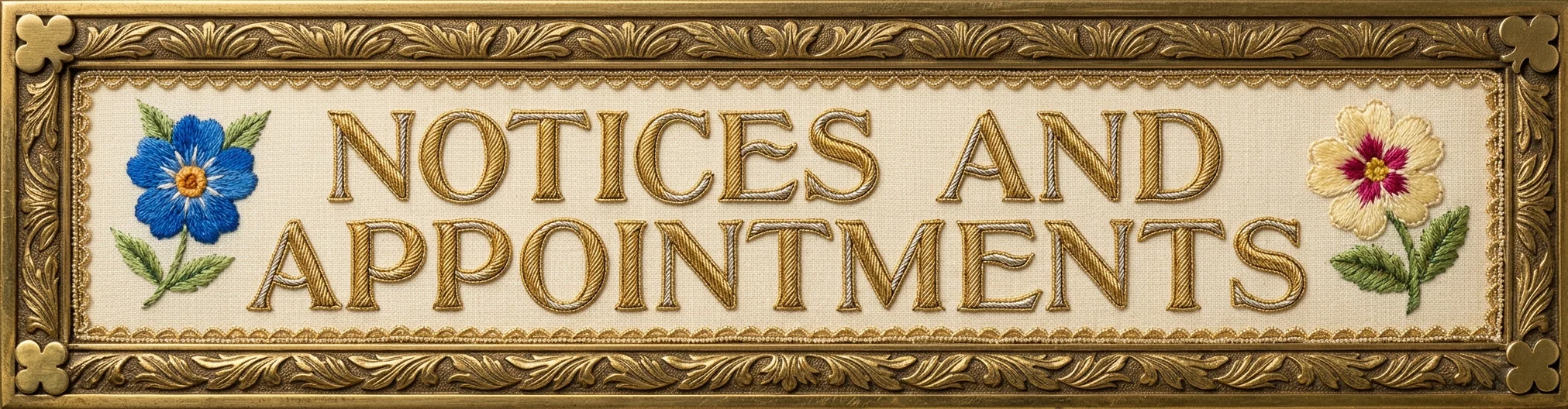 NOTICES AND APPOINTMENTS