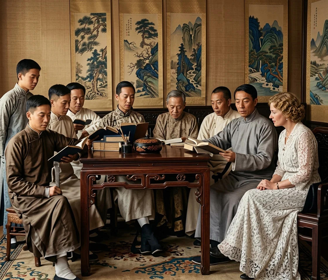 A class of Chinese who are studying the gospel under the direction of the missionaries. The missionary will hail with delight the acknowledgment, by this country, of the new Chinese republic.