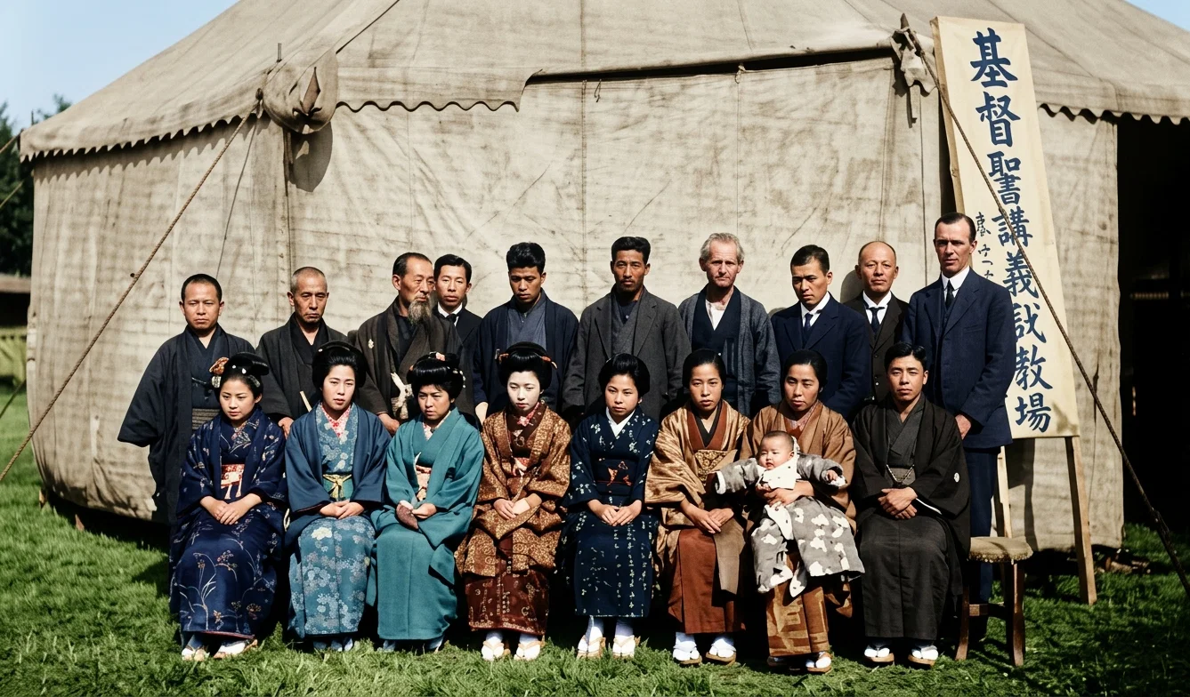 WORKERS AND BELIEVERS CONNECTED WITH THE TENT EFFORT AT NAGOYA, JAPAN