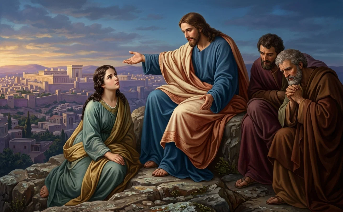 CHRIST TEACHING HIS DISCIPLES CONCERNING THE DESTRUCTION OF JERUSALEM AND THE SIGNS OF HIS COMING