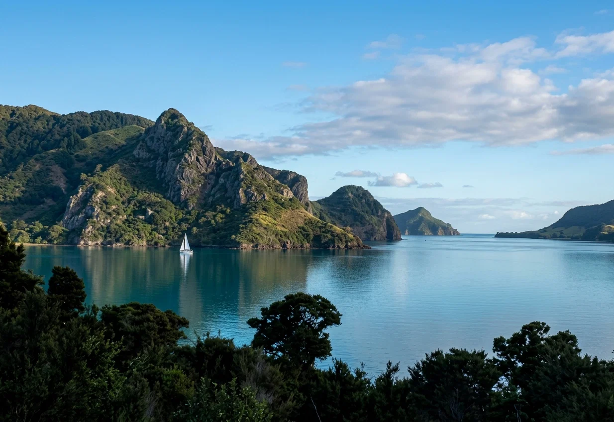 Entrance of Whangaroa Harbor, New Zealand.