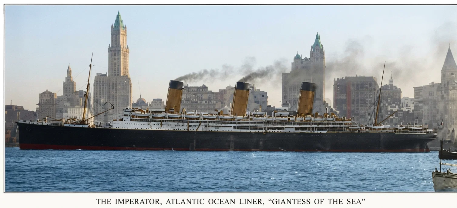 THE IMPERATOR, ATLANTIC OCEAN LINER, “GIANTESS OF THE SEA”